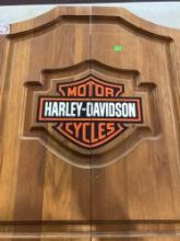 Harley Davidson Wood Wall dart board 22 x 25.5 inches