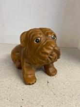 wood bulldog figurine