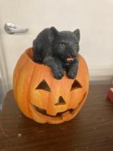 Black cat and Jack O Lantern 15 inches high