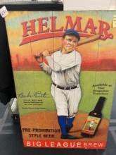 Helmar big league brew Babe Ruth sign 48 x 32