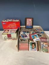 Large box of baseball and football cards Joe Montana and Garbage Pail kids cards