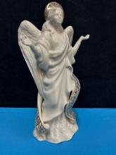 Lenox ivory classic lady figurine Christmas angle of light
