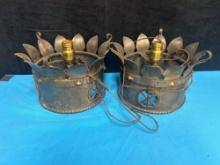 2 vintage brass lamps