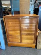 pine sliding door cabinet 26 Inches wide 29 inches tall no back
