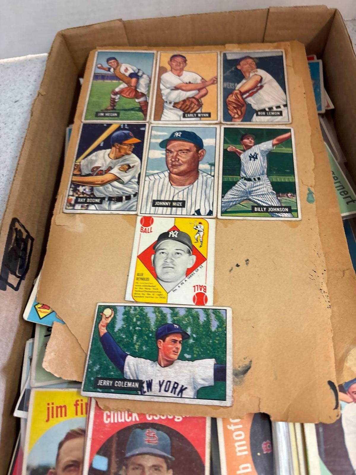 vintage baseball cards mostly 1950s tops many interesting cards
