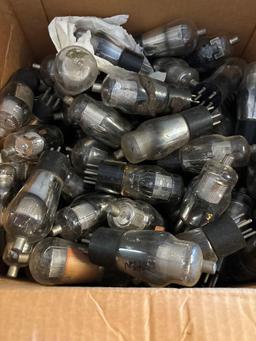 box of radio TV electronic tubes