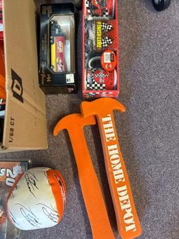 NASCAR memorabilia signed and inbox items. Breaking bad, Heisenberg doll yoga mats cups Dash cam,