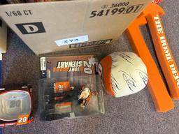 NASCAR memorabilia signed and inbox items. Breaking bad, Heisenberg doll yoga mats cups Dash cam,