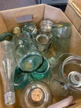 4 boxes of vintage glass, bottles advertising, etc.