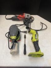 Milwaukee Grinder Ryobi sander and brushless tool