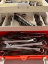 toolbox full of wrenches pipe wrenches
