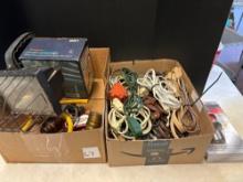 paint sprayer trouble light oil cans box of extension cords lock set