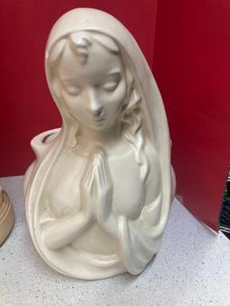 Haeger pottery Madonna and mother and child statue