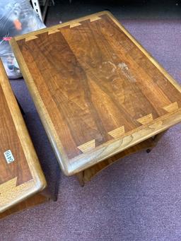 2 sexy Lane end tables MCM dovetail pattern