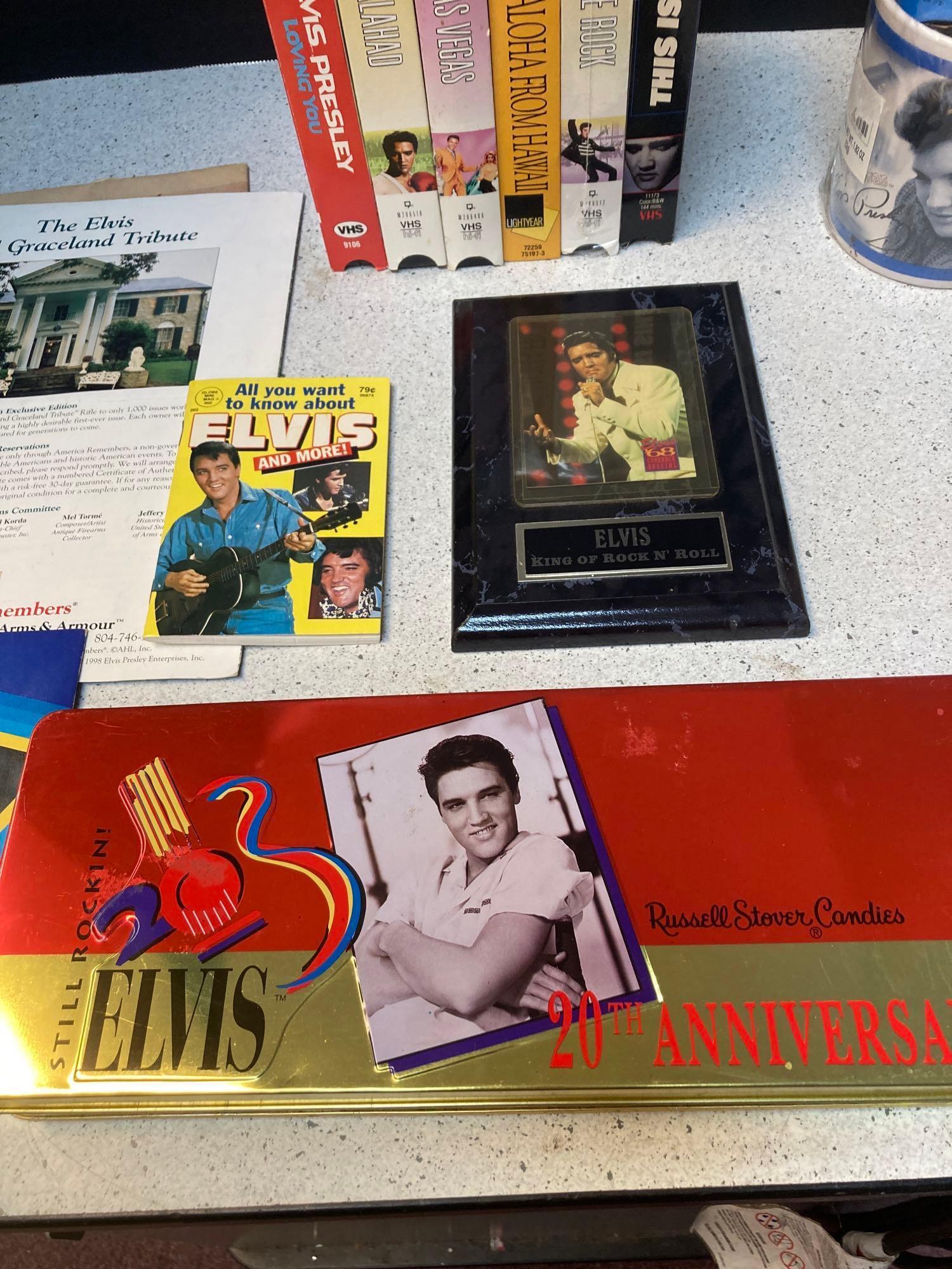 Military books plus Elvis collectibles