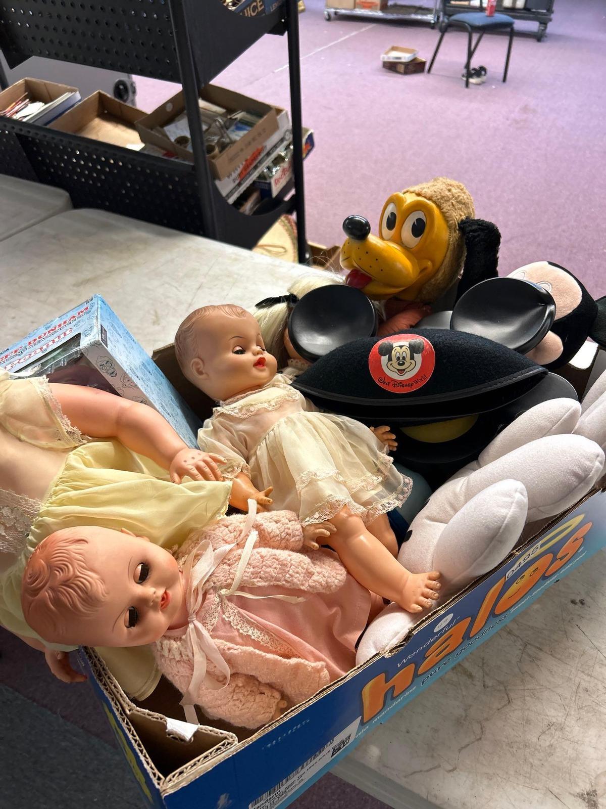 antique dolls, vintage Disney Mickey goofy
