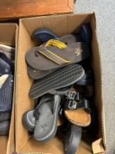 Box of brand new summer shoes