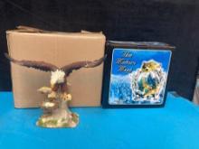 Eagle and wolf figurines
