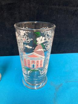 Southern belle plantation drinking glasses by Libby