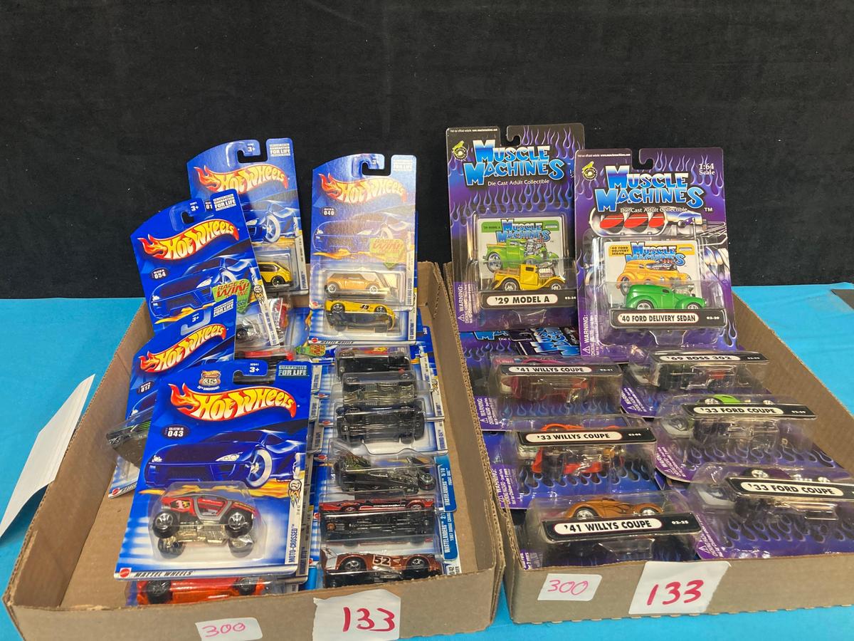 Hot wheels and muscle machines diecast cars new old stock