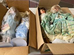 Vintage and other dolls, some on stands new old stock