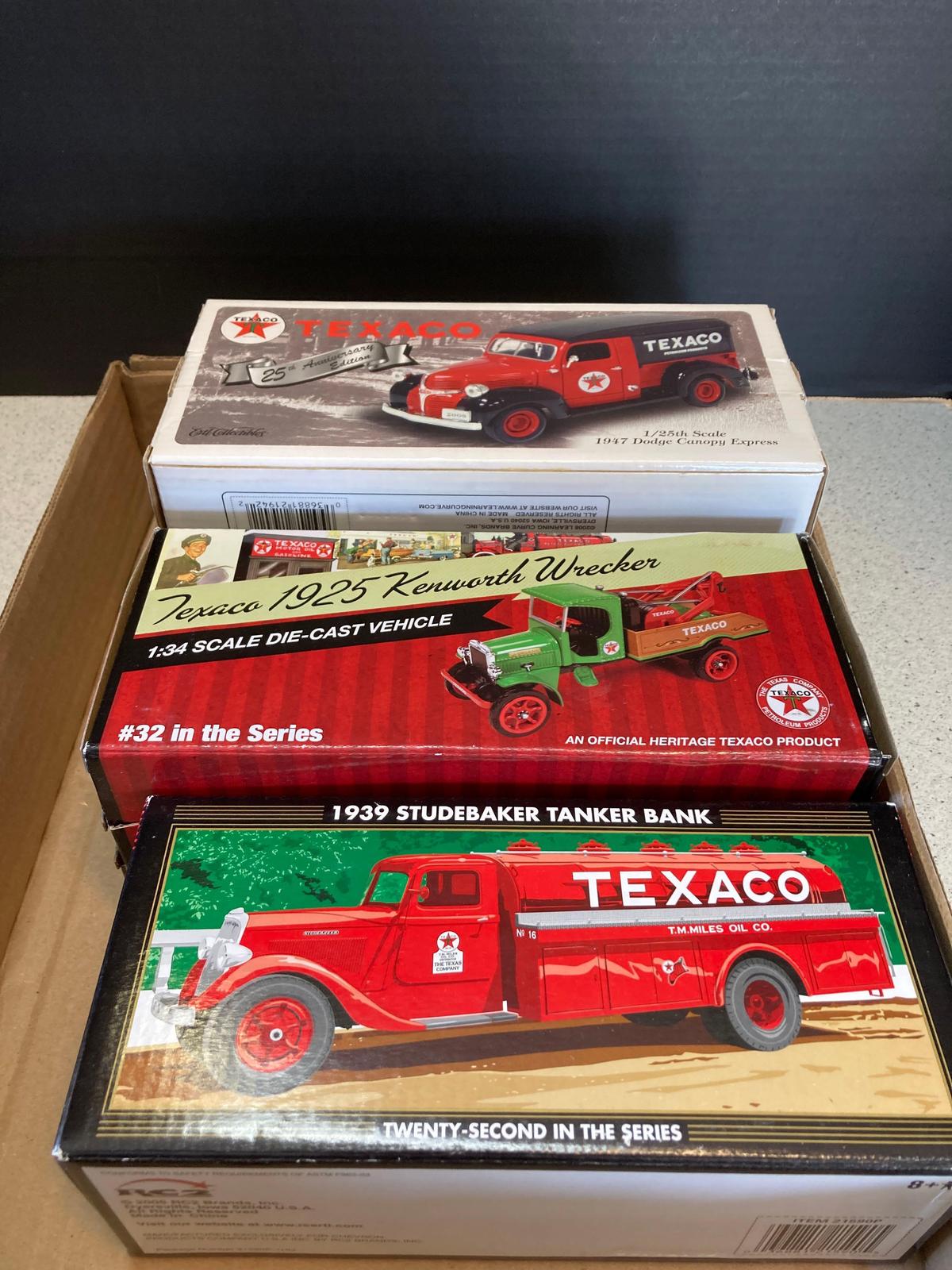 3 new old stock, Texaco diecast vehicles see list