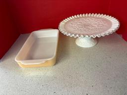 Pyrex Fenton Silvercrest Spanish place cake stand