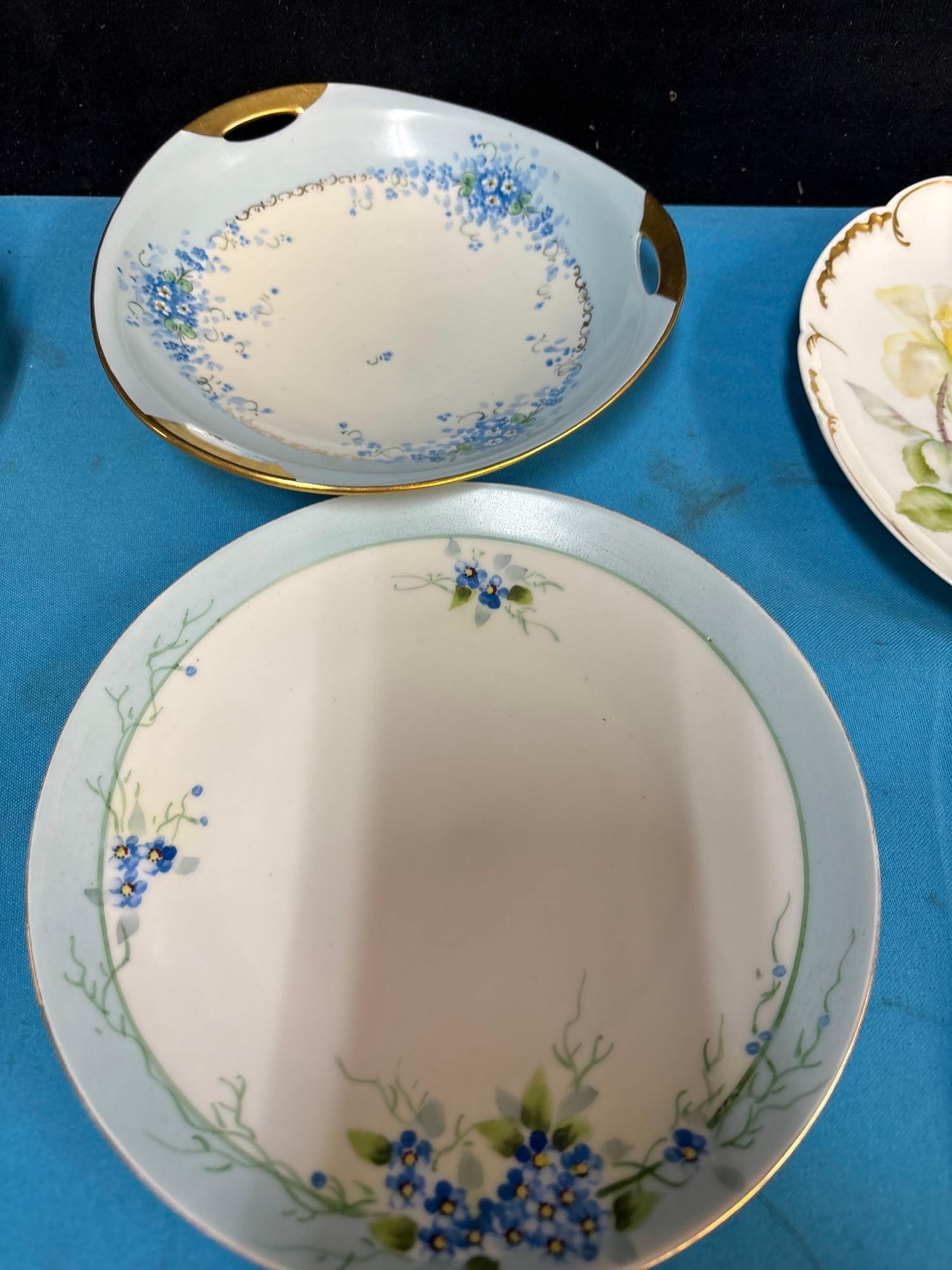 antique porcelain paint decorated plates