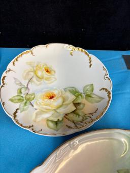 antique porcelain paint decorated plates