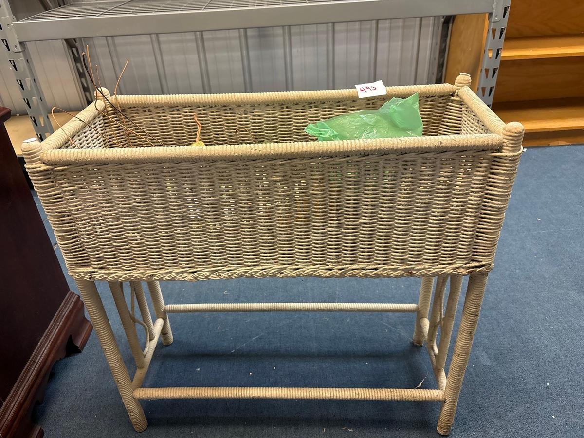 antique wicker planter