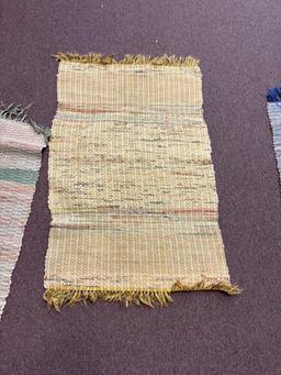 six vintage rag rugs