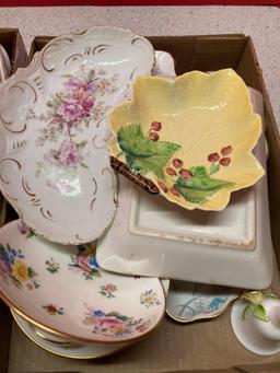 Two flats of small china items