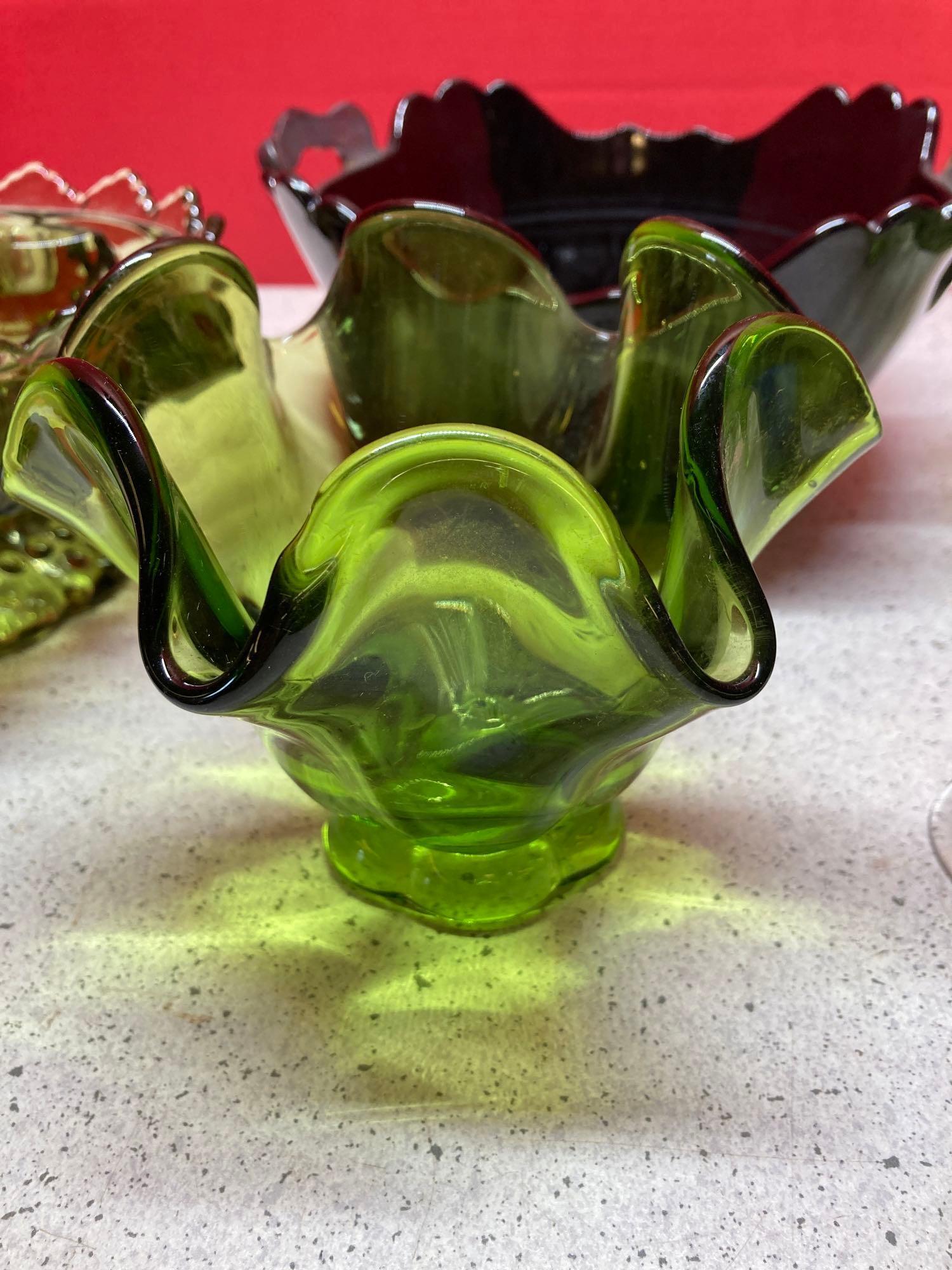 Fenton glassware Viking bird bowl and more