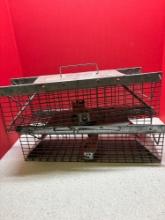 Two small live animal traps