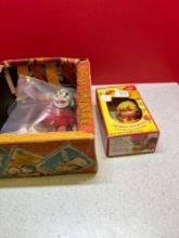 vintage jolly theater with 1940s Clown strawberry shortcake apple dumpling doll