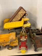 vintage toys bulldozers jeeps tow trucks