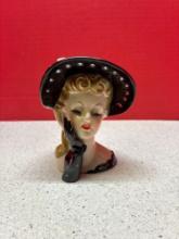 vintage ceramic ladies head vase