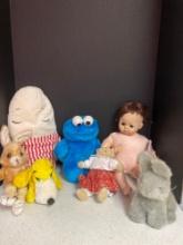 Vintage plush toys and dolls