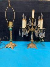 Gorgeous candelabra lamp, and metal base lamp