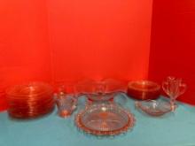 Pink depression glass light