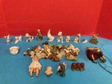 Vintage mini marionettes, porcelain figures and more