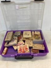 Case full of art stamps