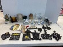 Trivets glassware Christmas items etc