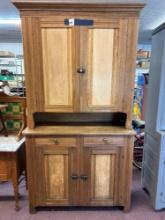 2 piece primitive farmhouse cupboard