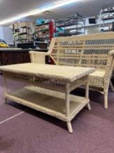 wicker loveseat and matching table