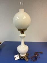 Nice milk glass hurricane lamp