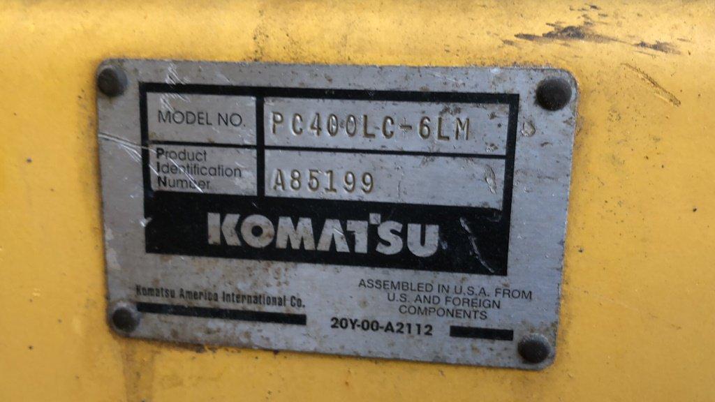 2002 KOMATSU PC400LC-6LM EXCAVATOR;