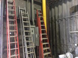 VARIOUS SIZED LADDERS;
