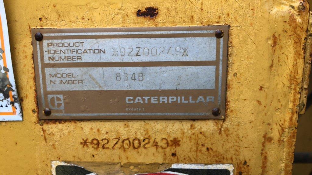 1985 CATERPILLAR 834B RUBBER TIRE DOZER;