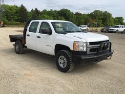 2009 CHEVROLET 2500 HD 4WD CREW CAB FLATBED TRUCK